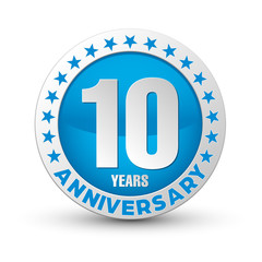 Ten years anniversary badge with stars