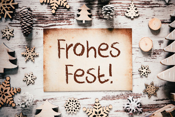 Fototapeta na wymiar Nostalgic Decoration, Frohes Fest Means Merry Christmas