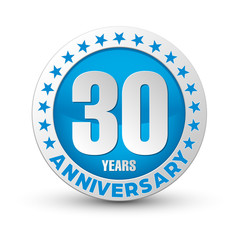 Thirty years anniversary badge with stars