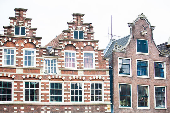 Traditional buildings at the Old Central district of Amsterdam