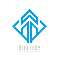Business strategy - vector logo template concept illustration. Development sign. Abstract arrow in circle shape. Design element.