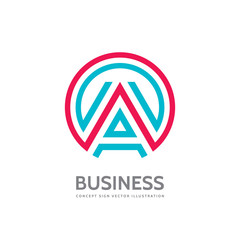 Letter A - vector logo template concept illustration in line art style. Abstract creative sign in rhombus shape. Design element