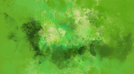 Abstract green watercolor background. Bright multi colored spots.