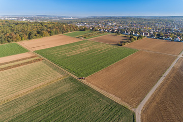 Blick&uuml;ber die Felder nach Stuttgart