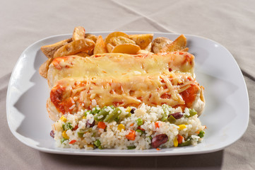 Mexican food on the plate 