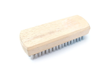 Old shoe brush isolated on white background
