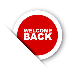 red vector banner welcome back