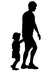 Families with little child on white background