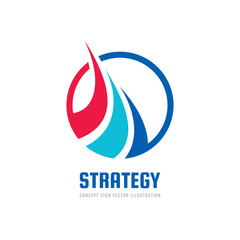 Abstract - vector business logo template concept illustration. Colored positive geometric shapes in optimism style. Graphic design element. 