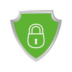 shield with safe secure padlock