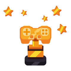 trophy award with video game control