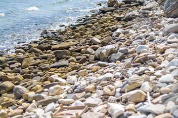 A lot of rocks on shore of Thassos Island