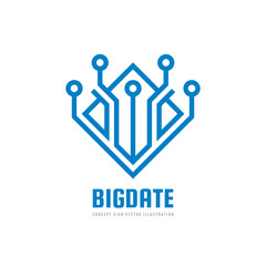 Big date blockchain - concept business logo template vector illustration. Future technology creative sign. Digital cryptocurrency icon. Computer electronic symbol. Graphic design element.  - obrazy, fototapety, plakaty