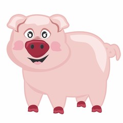 Vector illustration funny pig