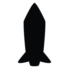Fototapeta premium A black and white vector silhouette of a space rocket