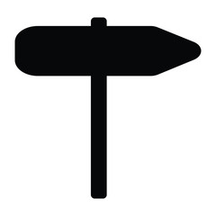 A black and white vector silhouette of a sign post