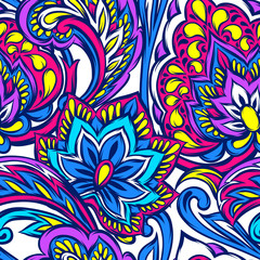Indian ethnic seamless pattern.