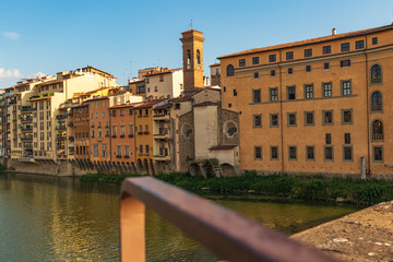 view of riverbanks florence italy