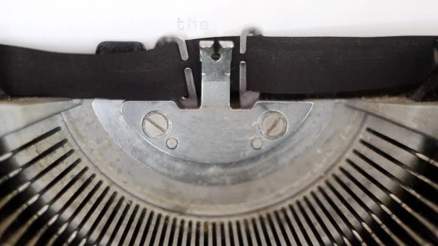 The end word typed on a vintage typewriter