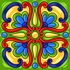 Mexican talavera ceramic tile pattern.