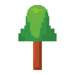 pixel video game tree plant