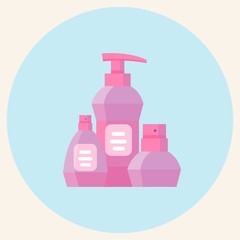 Mock up Plastic Rose Packaging Product For Cosmetic Beauty, Perfume or Water Bottle isolated Background. Stock flat vector illustration.