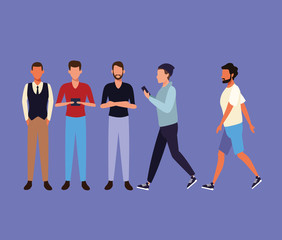 Obraz premium Set of people walking