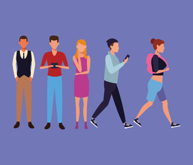 Obraz premium Set of people walking