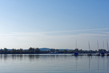 empty the Lake Altmuhlsee in warm autumn day
