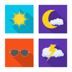 Fototapeta na wymiar Isolated object of weather and climate sign. Set of weather and cloud stock symbol for web.