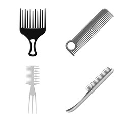 Vector design of brush and hair symbol. Collection of brush and hairbrush stock symbol for web.