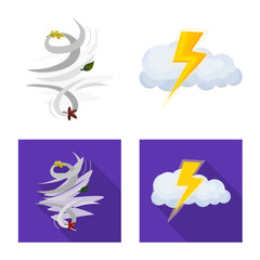Fototapeta na wymiar Isolated object of weather and climate logo. Set of weather and cloud stock vector illustration.