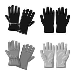 Vector design of glove and winter logo. Collection of glove and equipment vector icon for stock.