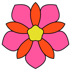 Colorful mandala. Ornamental round doodle flower isolated on white background. Geometric circle element. Vector illustration.