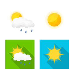Vector design of weather and climate logo. Set of weather and cloud stock vector illustration.