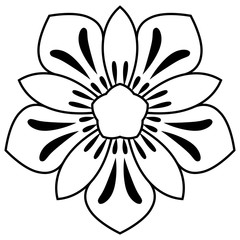 Mandala. Ornamental round doodle flower isolated on white background. Geometric circle element. Vector illustration.