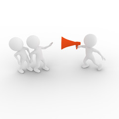 Stick Figure Hollering through Bullhorn