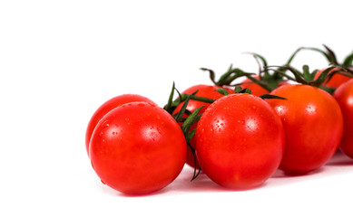 chili tomatoes on white background