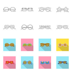 Isolated object of glasses and sunglasses symbol. Collection of glasses and accessory stock symbol for web.