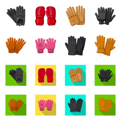 Fototapeta premium Vector design of glove and winter logo. Set of glove and equipment stock vector illustration.
