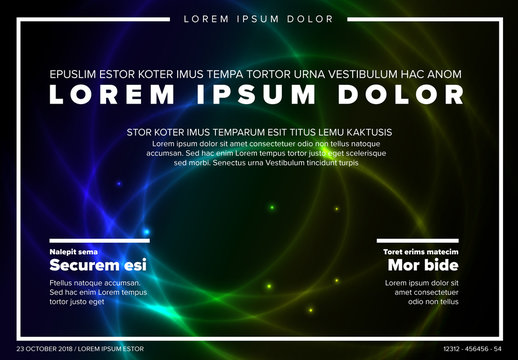 Flyer Layout with Neon Background