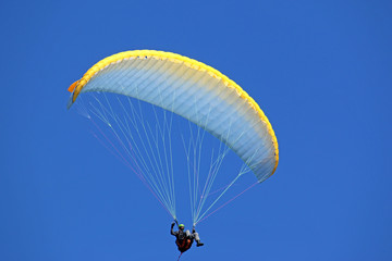 Paraglider flying - obrazy, fototapety, plakaty