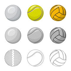 Isolated object of sport and ball sign. Set of sport and athletic vector icon for stock.