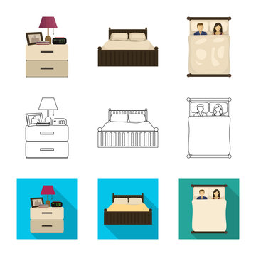Vector illustration of dreams and night icon. Collection of dreams and bedroom stock symbol for web.