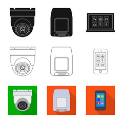 Vector design of office and house sign. Collection of office and system stock vector illustration.