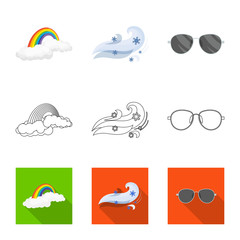 Vector illustration of weather and climate icon. Set of weather and cloud vector icon for stock.