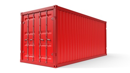 simple shipment container on white. 3d illustration