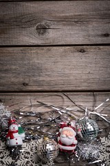 Christmas background on the wooden