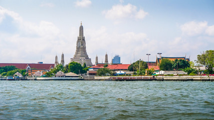 The Wat Arun Temple On The Chao Phraya River Made Up For Some Amazingly Beautiful Landscape In Bangkok, Thailand