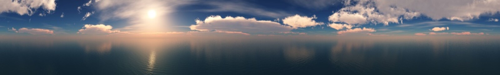 beautiful panorama of the sea, clouds over the sea at sunset, sunrise over the ocean in the clouds,

